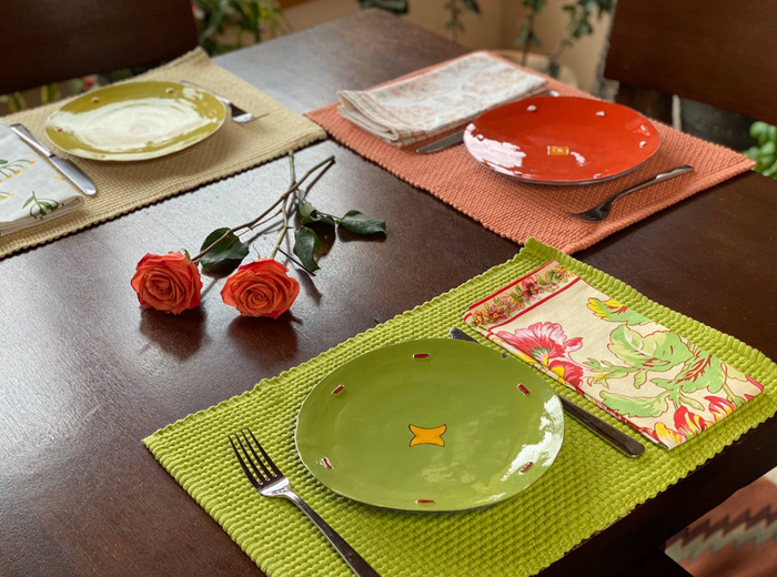 Woven placemats set of 6