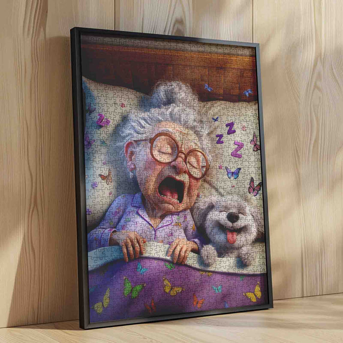 Yawning Grandma Bedtime Companion Jigsaw Puzzle