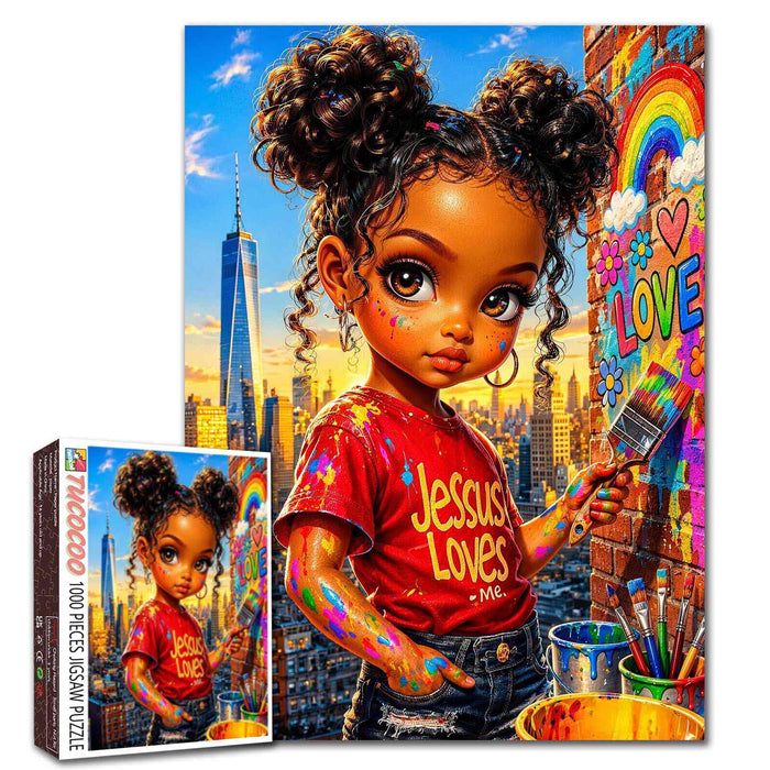 Young Street Artist in New York Jigsaw Puzzle