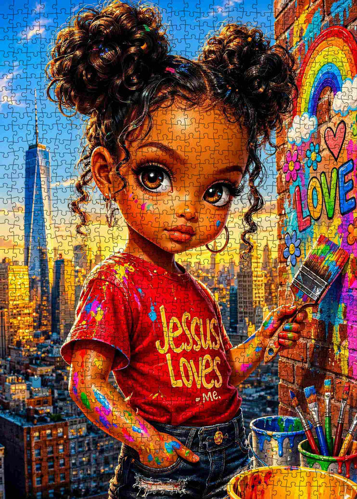 Young Street Artist in New York Jigsaw Puzzle