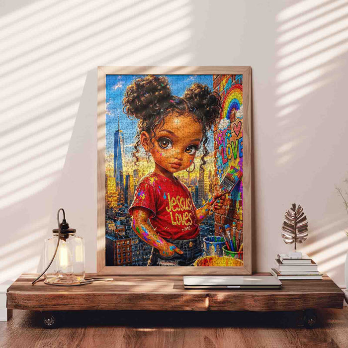 Young Street Artist in New York Jigsaw Puzzle