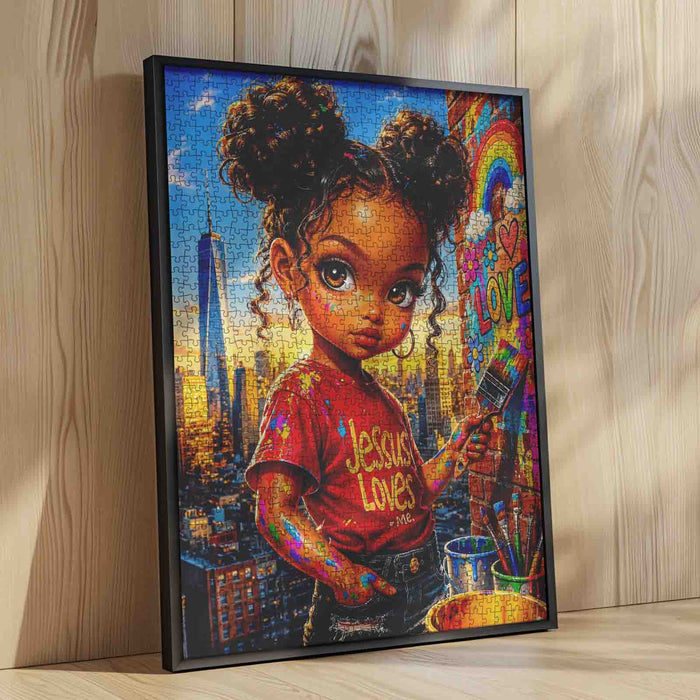 Young Street Artist in New York Jigsaw Puzzle