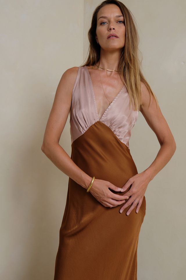 Zanita Dress - Patchwork Rust and Rose