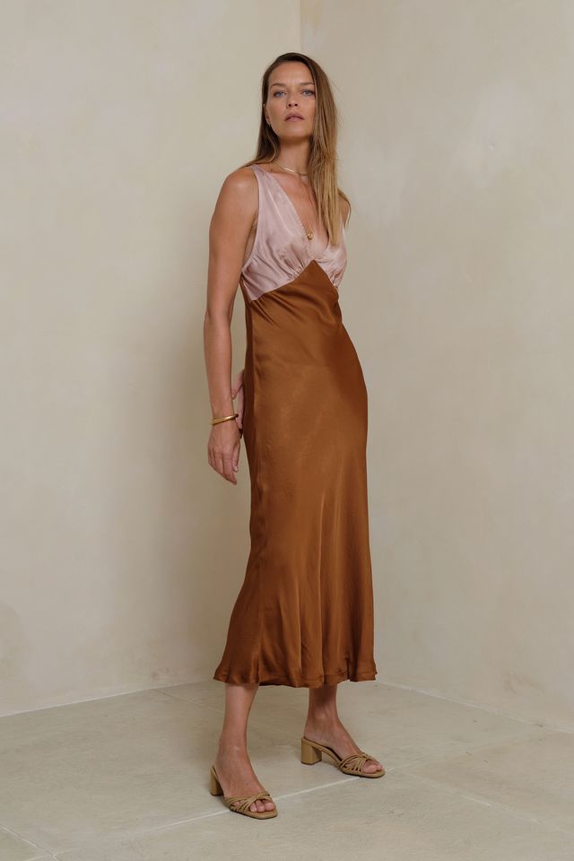 Zanita Dress - Patchwork Rust and Rose