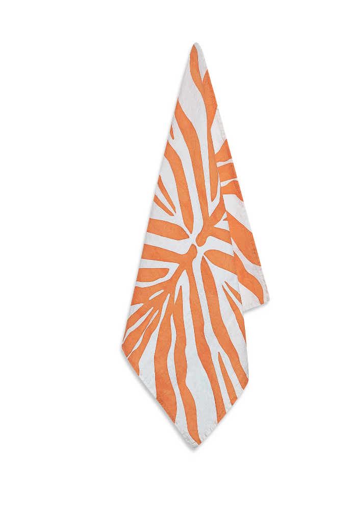 Zebra Linen Napkin Orange
