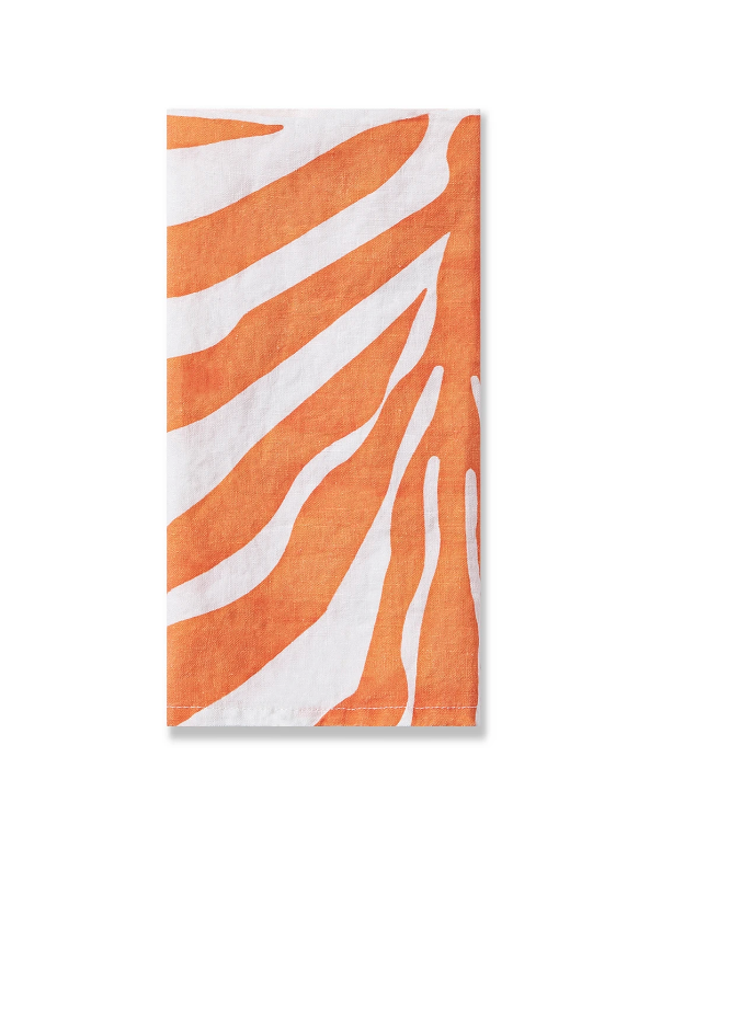 Zebra Linen Napkin Orange