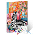 Zebra Sitting on Sofa Paint by Numbers