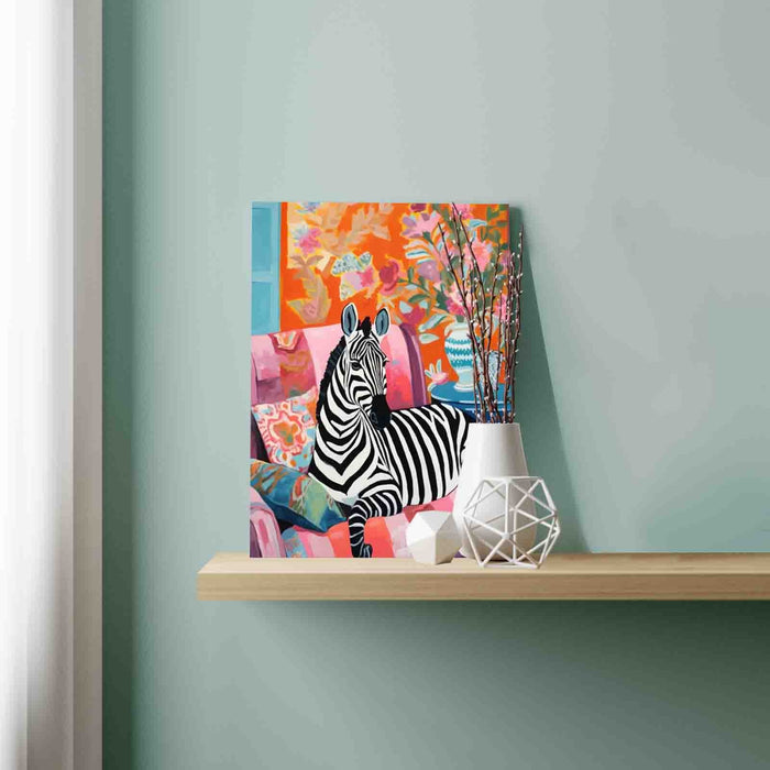 Zebra Sitting on Sofa Paint by Numbers