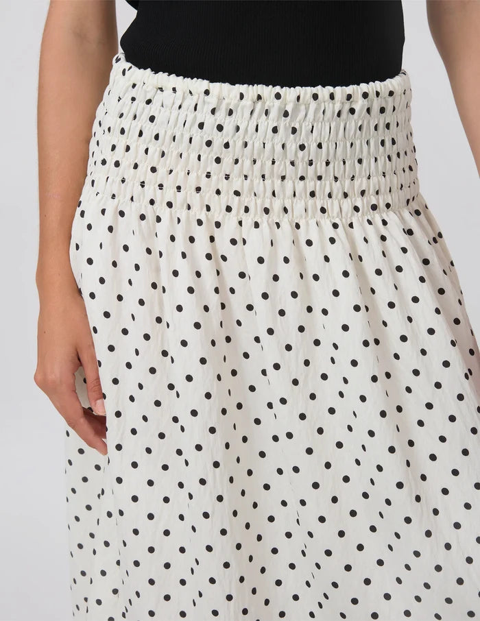 Zita Skirt - White/Black Spot