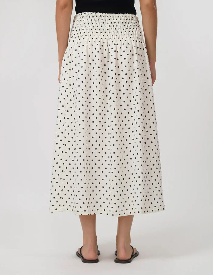 Zita Skirt - White/Black Spot