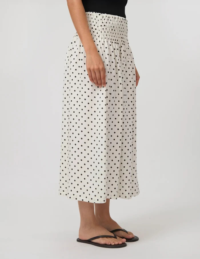 Zita Skirt - White/Black Spot